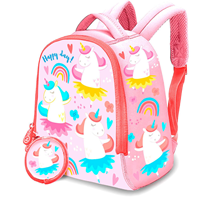 Mochila + monedero Happy Day Unicornio neopreno 25cm