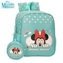 MOCHILA 25CM MINNIE RAINBOW TURQUESA