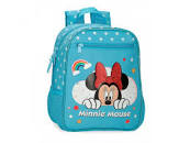 MOCHILA 28CM MINNIE RAINBOW AZUL