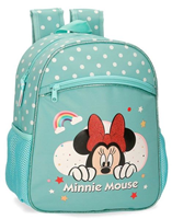 MOCHILA 33 CM MINNIE RAINBOW TURQUESA