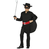 DISFRAZ DE BANDIDO NEGRO T10-12  ZORRO