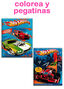 Libro para colorear con pegatinas Hotwheels