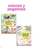 Libro para coloreary con pegatinas soy inteligente, especial y creativa