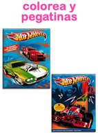 Libro para colorear con pegatinas Hotwheels