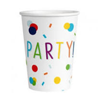 Vasos Papel 250ml Confeti Bday