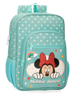 MOCHILA 40 CM MINNIE RAINBOW TURQUESA