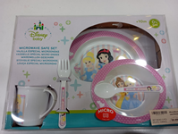 SET MICRO 5 PCS. (PLATO, CUENCO, TAZA Y CUBIERTOS) LITTLE PRINCESAS DISNEY