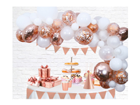 kit decoracion con globos oro rosado