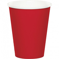 8 VASOS DE PAPEL 250 ML CLASSIC RED