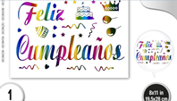 Pegartina para Globo Felíz Cumpleaños