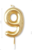 Vela 6 cm Oro 9 