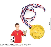 Pack Piñata Medallas Oro 6 Piezas