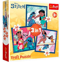 PUZZLE 3 EN 1 TIME WITH STITCH