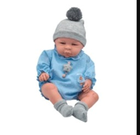 MUÑECA LILI BODOQUE ROSA o AZUL 45CM