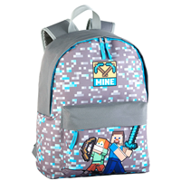 Mochila Americana Minecraft Warriors  Adaptable A Carro, .42 X 31 X 13.5 Cm.