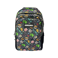 Minecraft Pixel 25 Mochila Primaria Doble Compartimento (Gran Capacidad), Adaptable A Carro)10 X 22 X 5.5 CM.