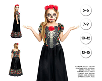 Disfraz Catrina Vestido largo 13-15