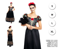 Disfraz Catrina Largo Adulto Talla S