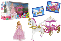 PRINCESA CON CABALLO Y CARRUAJE CON LUZ