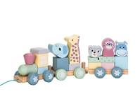 TREN ANIMALES DOS VAGONES MADERA