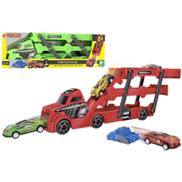 CAMION CON LANZADOR Y 2 COCHES METAL 32CM