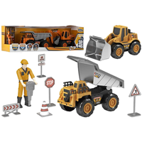 VEHICULOS CONSTRUCCION 2 PZAS. FRICCION, MUÑECO Y ACC.