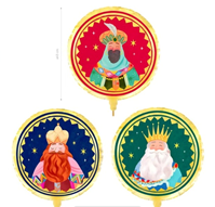 Globos Redondos Reyes Magos 43 cm Foil metálico  Individual 