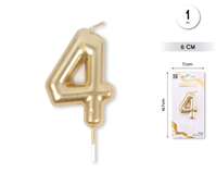 Vela Oro 6 cm Número 4 