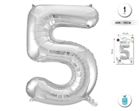 Globo Foil Número 5 Plata
