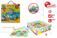 Juego de pesca de madera. Magnético. Montessori