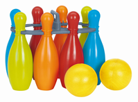 Juego de 8 Bolos con 2 Pelotas de 23 cm 