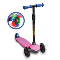 PATINETE DE 3 RUEDAS ROSA CON LUCES LED