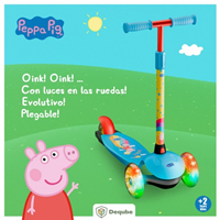  PATINETE 3 RUEDAS CON LUCES LED Peppa Pig 