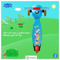  PATINETE 3 RUEDAS CON LUCES LED Peppa Pig 