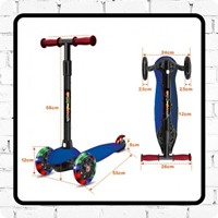PATINETE DE 3 RUEDAS AZUL CON LUCES LED