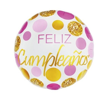 GLOBO FOIL REDONDO 45CM FELIZ CUMPLE