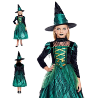 Disfraz Bruja  Magic Verde 3-4
